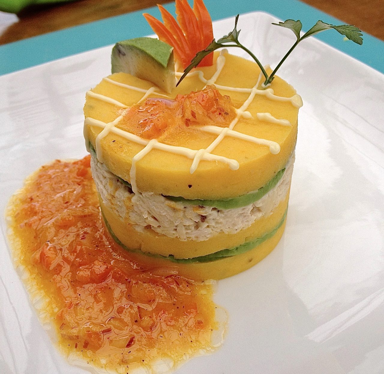 Causa – Peruvian Mashed Potatoes with Chicken and Avocado • Sarah Koszyk