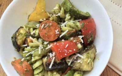 Pesto Rainbow Pasta with Roasted Vegetables + Giveaway