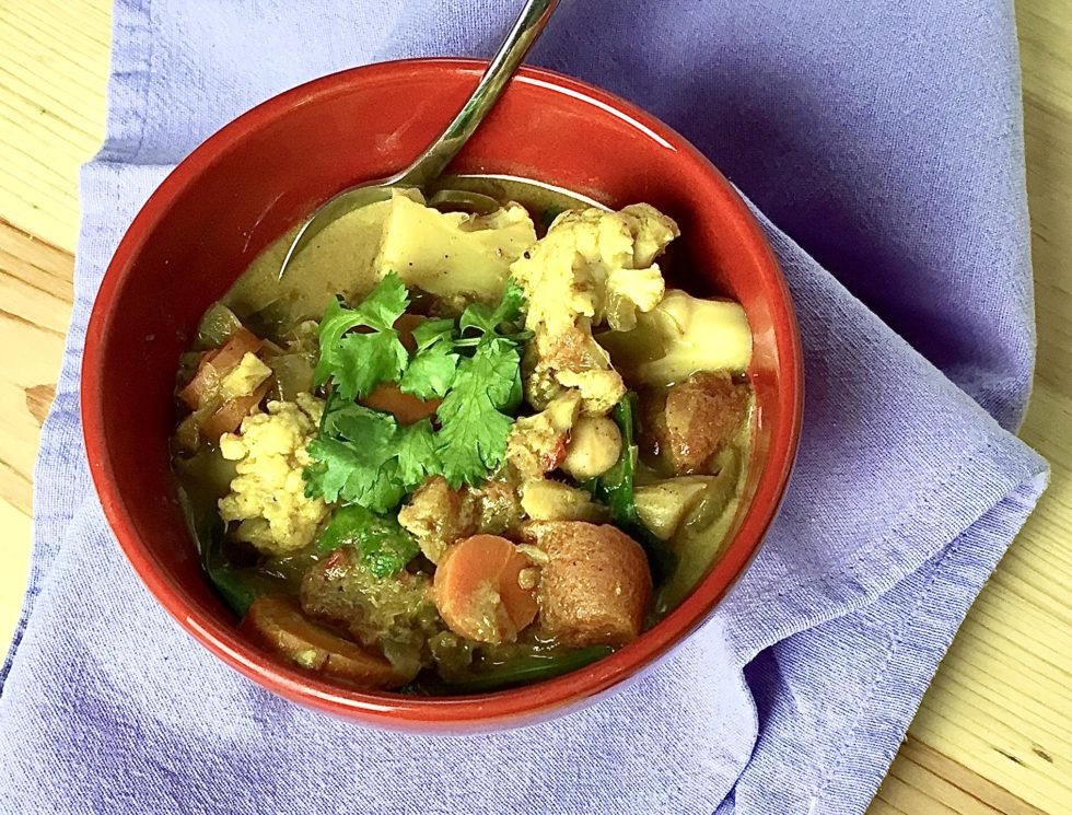 Crockpot Garbanzo Bean & Vegetable Curry Stew • Sarah Koszyk