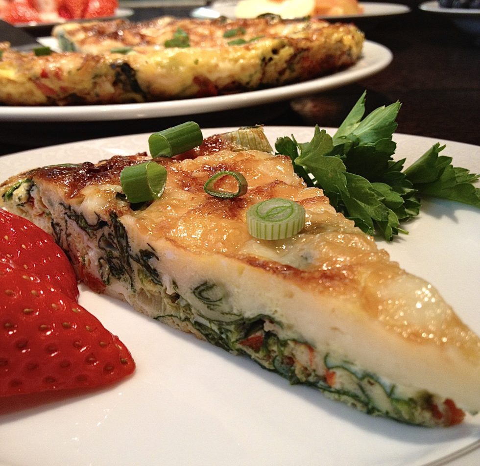 Spinach, Red Pepper, & Cheese Frittata • Sarah Koszyk