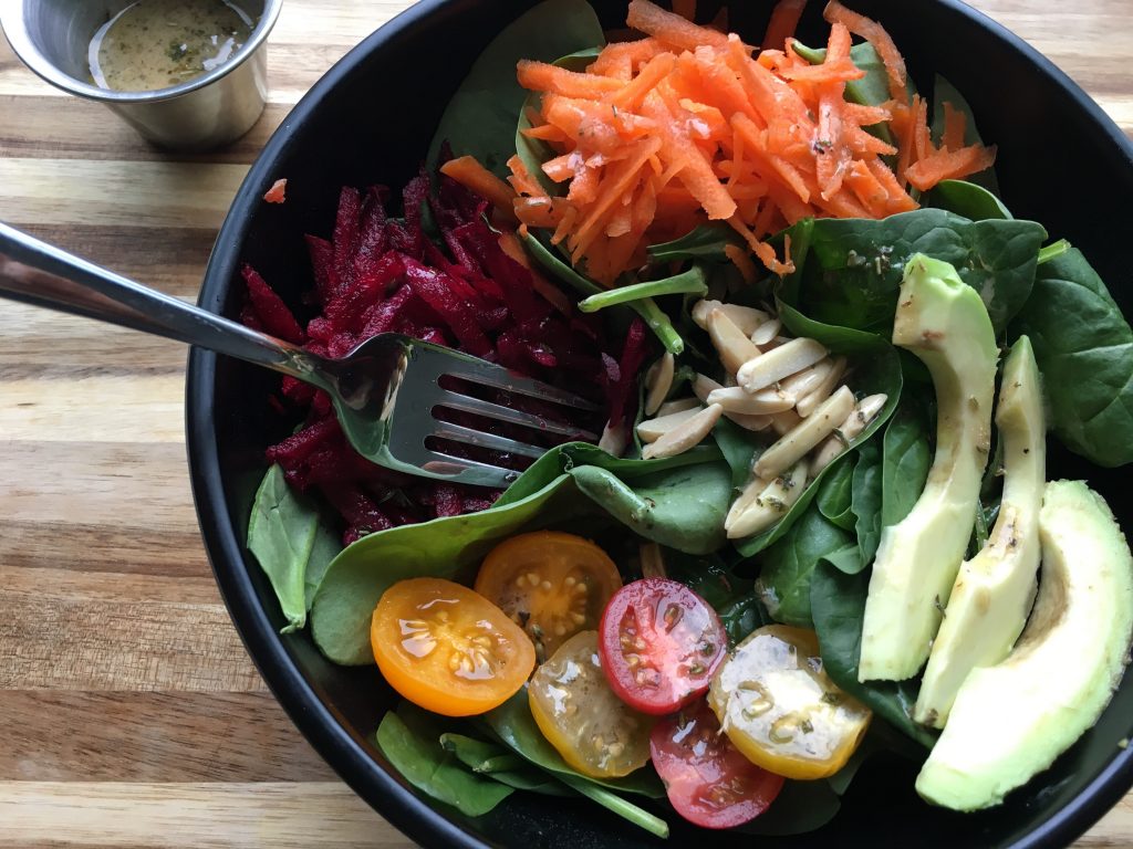 Spinach Spring Salad With Herbs de Provence Dressing