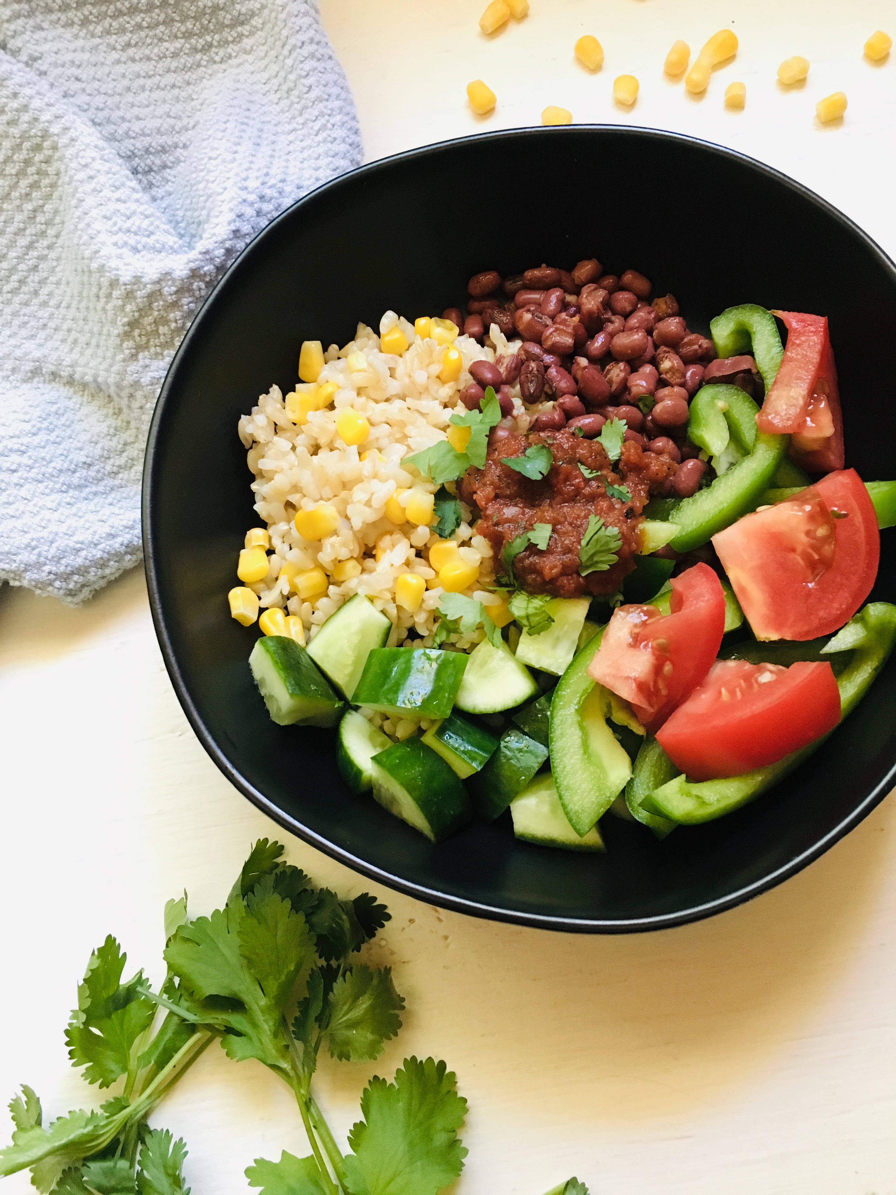 Vegan Adzuki Beans and Rice Bowl